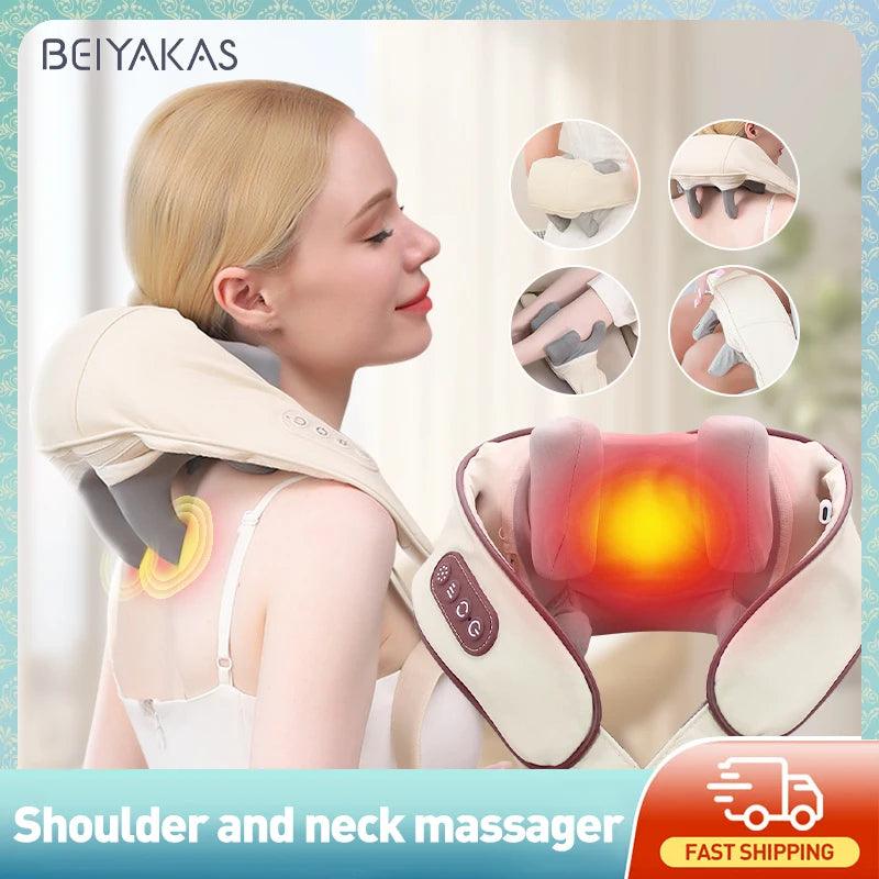 Wireless Neck and Shoulder Massager – Deep Tissue Shiatsu with Heat, Multifunctional Electric Massage Shawl for Pain Relief and Relaxation Trend Cycle