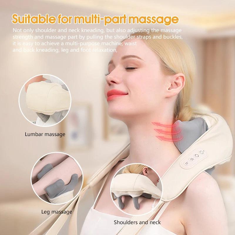 Wireless Neck and Shoulder Massager – Deep Tissue Shiatsu with Heat, Multifunctional Electric Massage Shawl for Pain Relief and Relaxation Trend Cycle