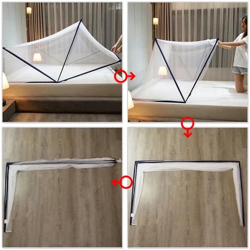 Folding Mosquito Net for Bed: Easy Setup, Portable Mosquito Netting for Double Bed