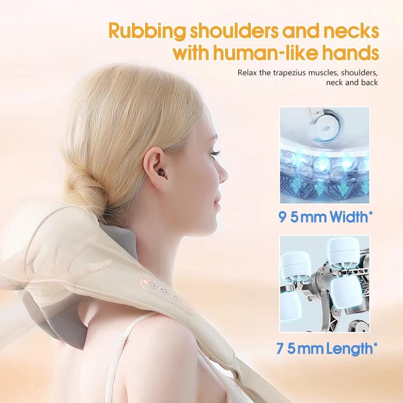 Wireless Neck and Shoulder Massager – Deep Tissue Shiatsu with Heat, Multifunctional Electric Massage Shawl for Pain Relief and Relaxation Trend Cycle