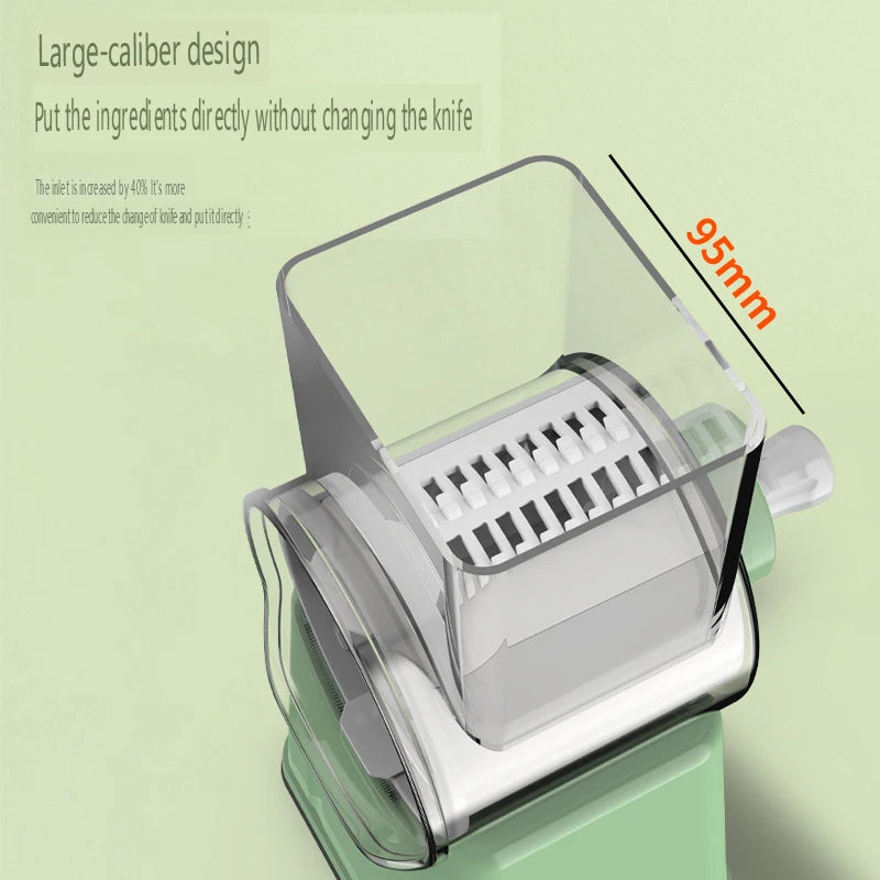 Rotary Vegetable Cutter | 3-in-1 Cheese Grater & Mandolin Slicer