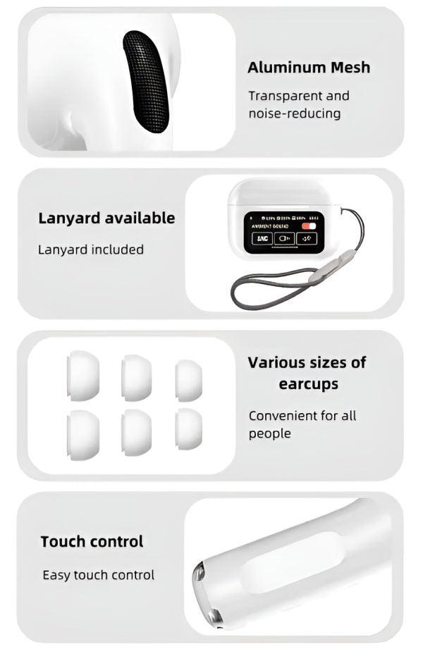 A9 Pro ANC True white Wireless Earbuds | Bluetooth 5.3 | Long Endurance 2024 Trend Cycle